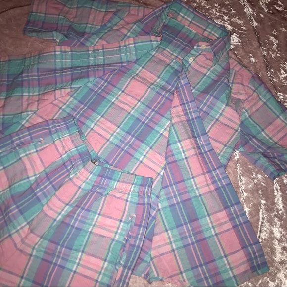 Vtg 80s/90s Pastel Goth/Kawaii Fun Plaid Picnic Matching Shorts Set - Picture 4 of 12